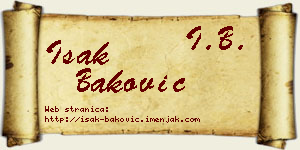 Isak Baković vizit kartica
